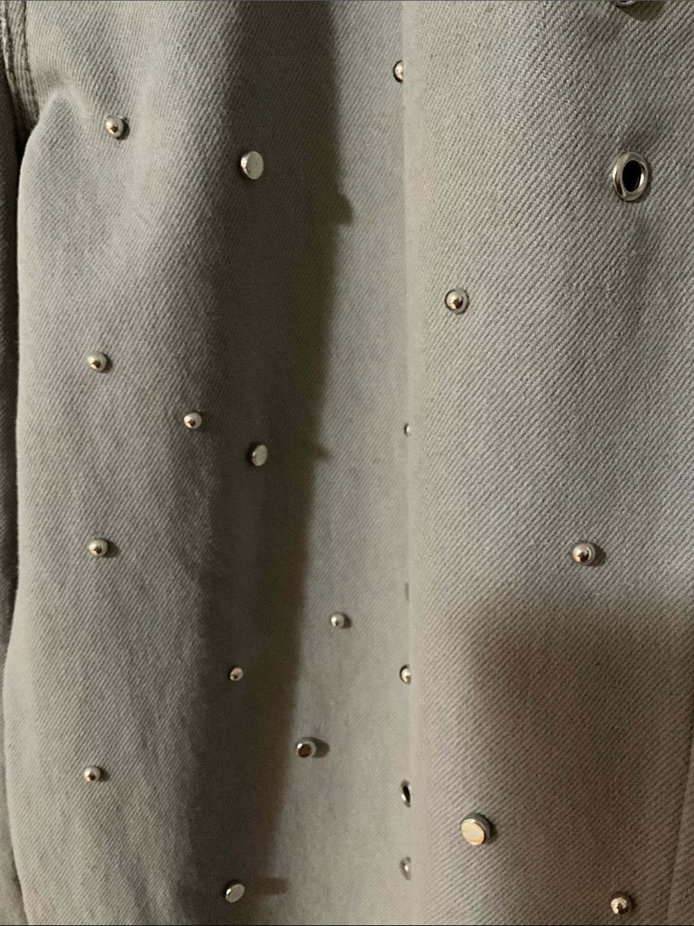 Windsor Gray Wide-Leg Jeans with Stud Details